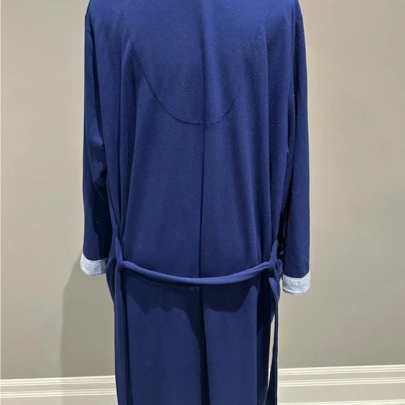 Elegant Navy Blue Women's Robe - Picture 2 of 5